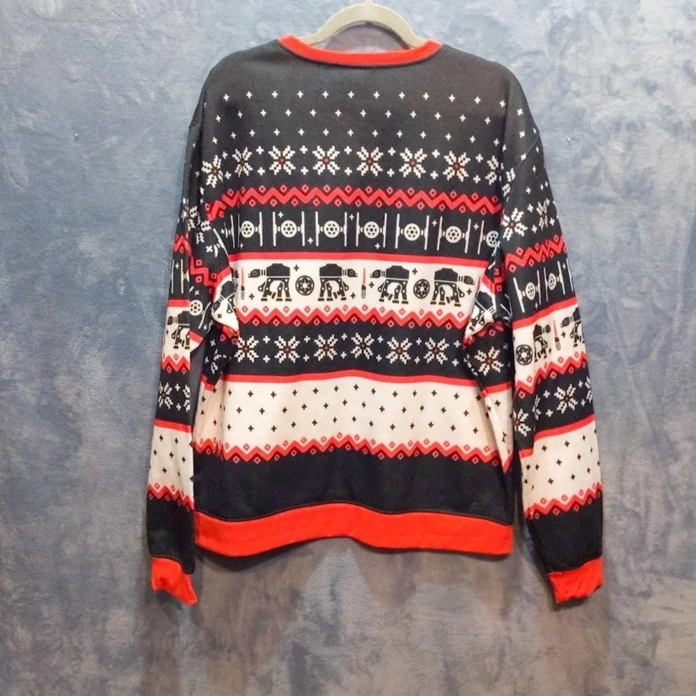 Star Wars ThinkGeek Holiday Sweatshirt Mens 2X Darth Vader AT-AT Ugly Christmas